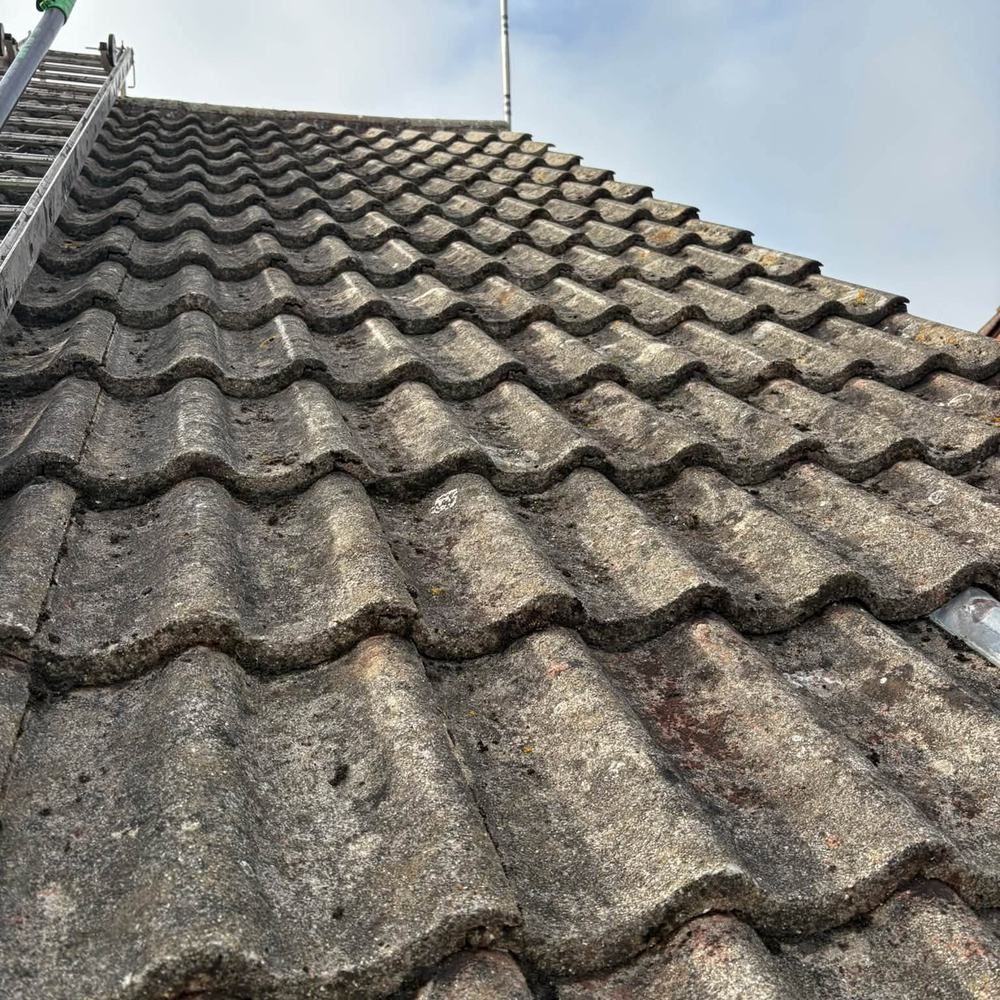 Pantile roof before cleaning by Owens Exterior Cleaning, Devon