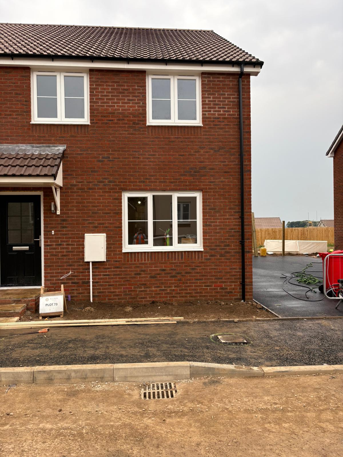 Construction site brick cleaning in progress in Exeter
