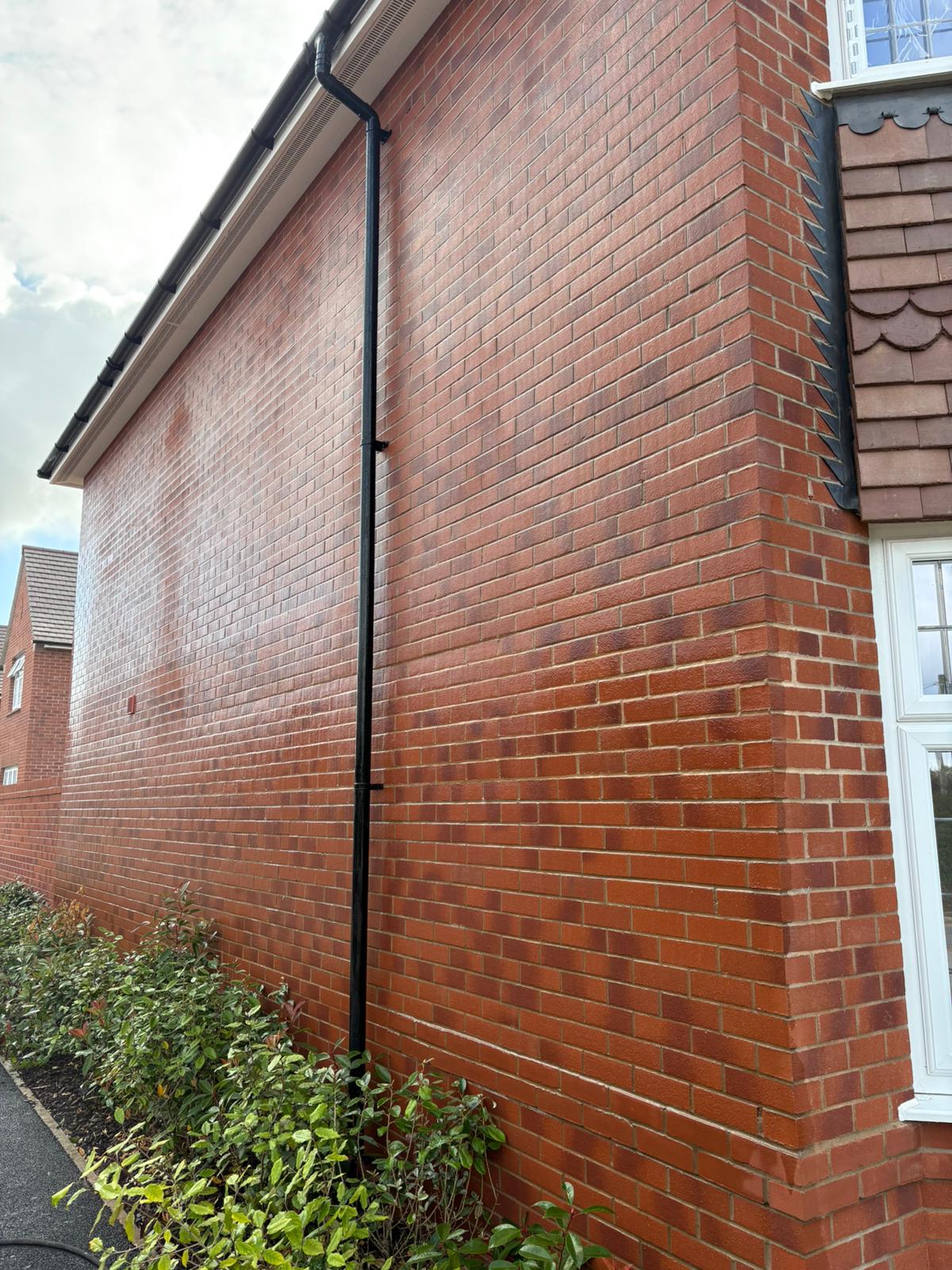 Before and after brick cleaning comparison