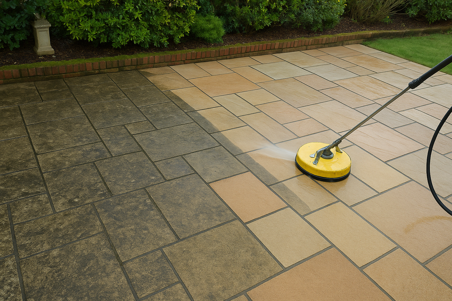 Professional exterior cleaning before and after